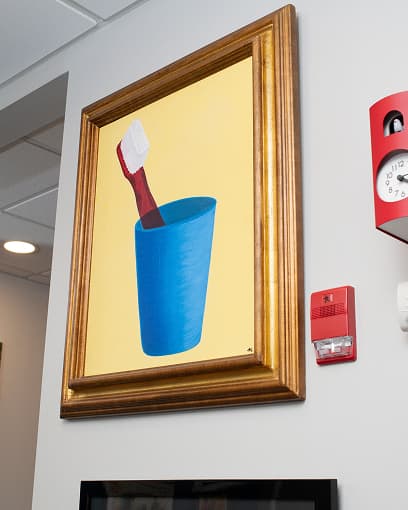 A framed reminder of the small details that make a space feel cared for.